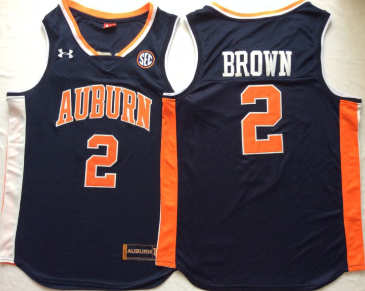 NCAA Men Auburn Tigers Blue #2 BROWN